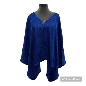Royal Blue Michael Kors Angel Wing Polyester Blouse! SZ L/XL